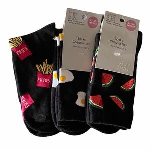 H&M Sock Set with Watermelon, French Fries & Eggs